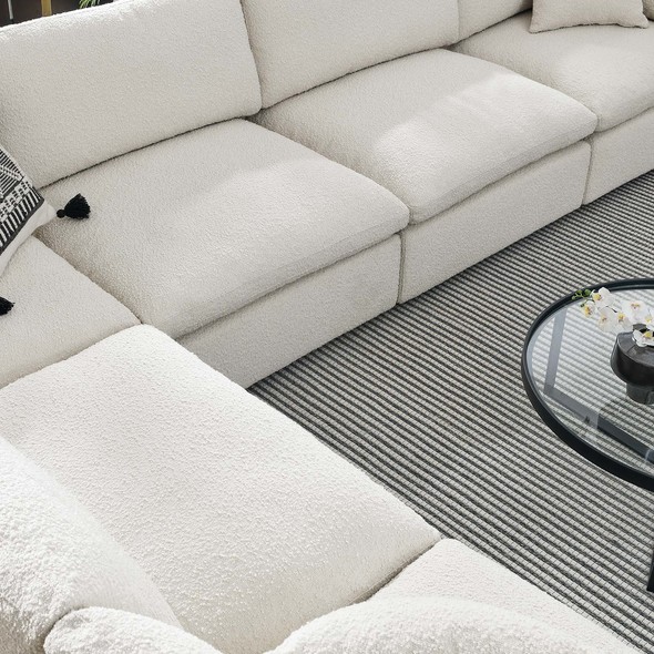 oversized sectional sofa with chaise Modway Furniture Sofas and Armchairs Sofas and Loveseat Ivory