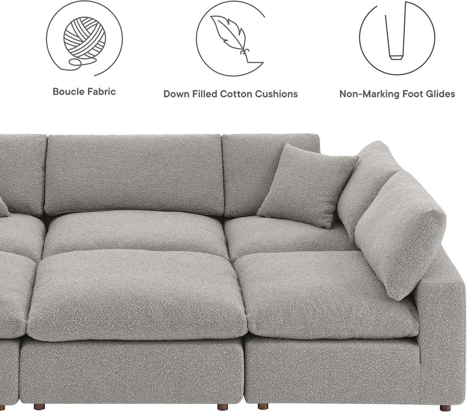 navy blue sectional sleeper sofa Modway Furniture Sofas and Armchairs Sofas and Loveseat Light Gray