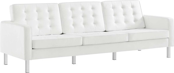 couch sleeper Modway Furniture Sofas and Armchairs Silver White