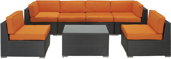 outdoor sectional beige Modway Furniture Sofa Sectionals Outdoor Sofas and Sectionals Espresso Orange
