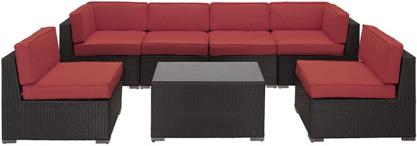 nice outdoor furniture set Modway Furniture Sofa Sectionals Outdoor Sofas and Sectionals Espresso Red