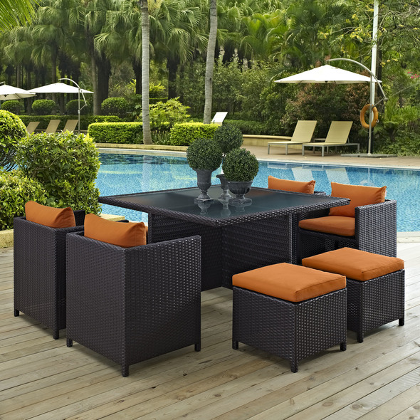 porch furniture sets Modway Furniture Bar and Dining Espresso Orange