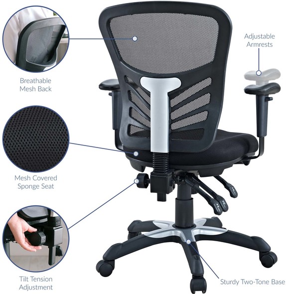 all white desk chair Modway Furniture Office Chairs Black