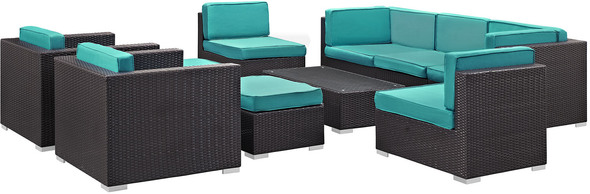 aluminum patio seating Modway Furniture Sofa Sectionals Espresso Turquoise
