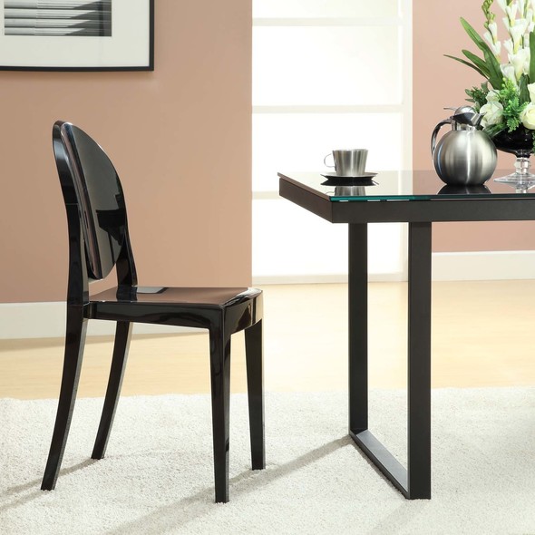 gray dining table chairs Modway Furniture Dining Chairs Black
