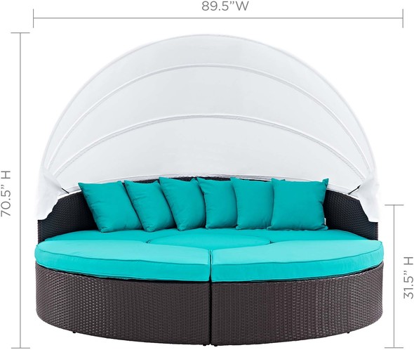 garden sun beds Modway Furniture Daybeds and Lounges Espresso Turquoise