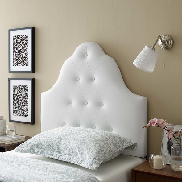 bed with lights on headboard Modway Furniture Headboards White