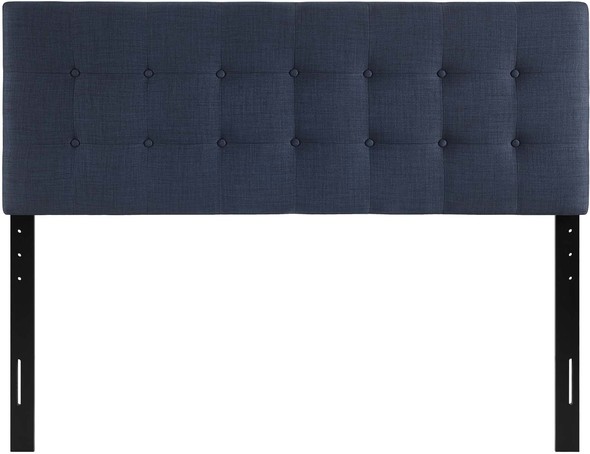 upholstered bed with headboard and footboard Modway Furniture Headboards Navy