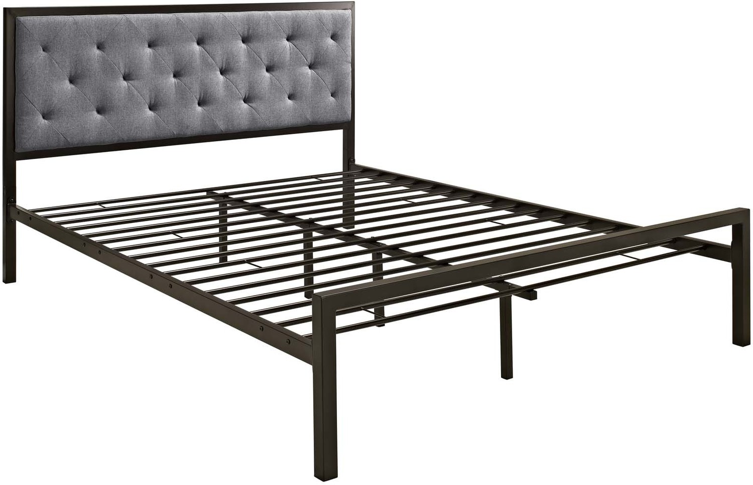 king platform bed with storage and headboard Modway Furniture Beds Brown Gray