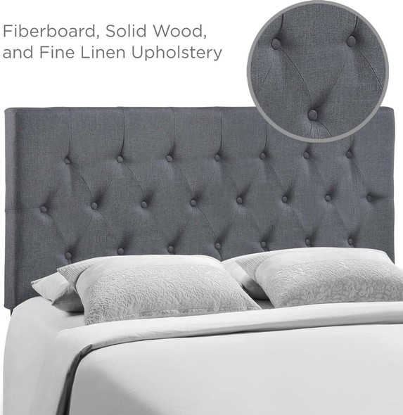 black king size bed frame with headboard Modway Furniture Headboards Headboards and Footboards Smoke