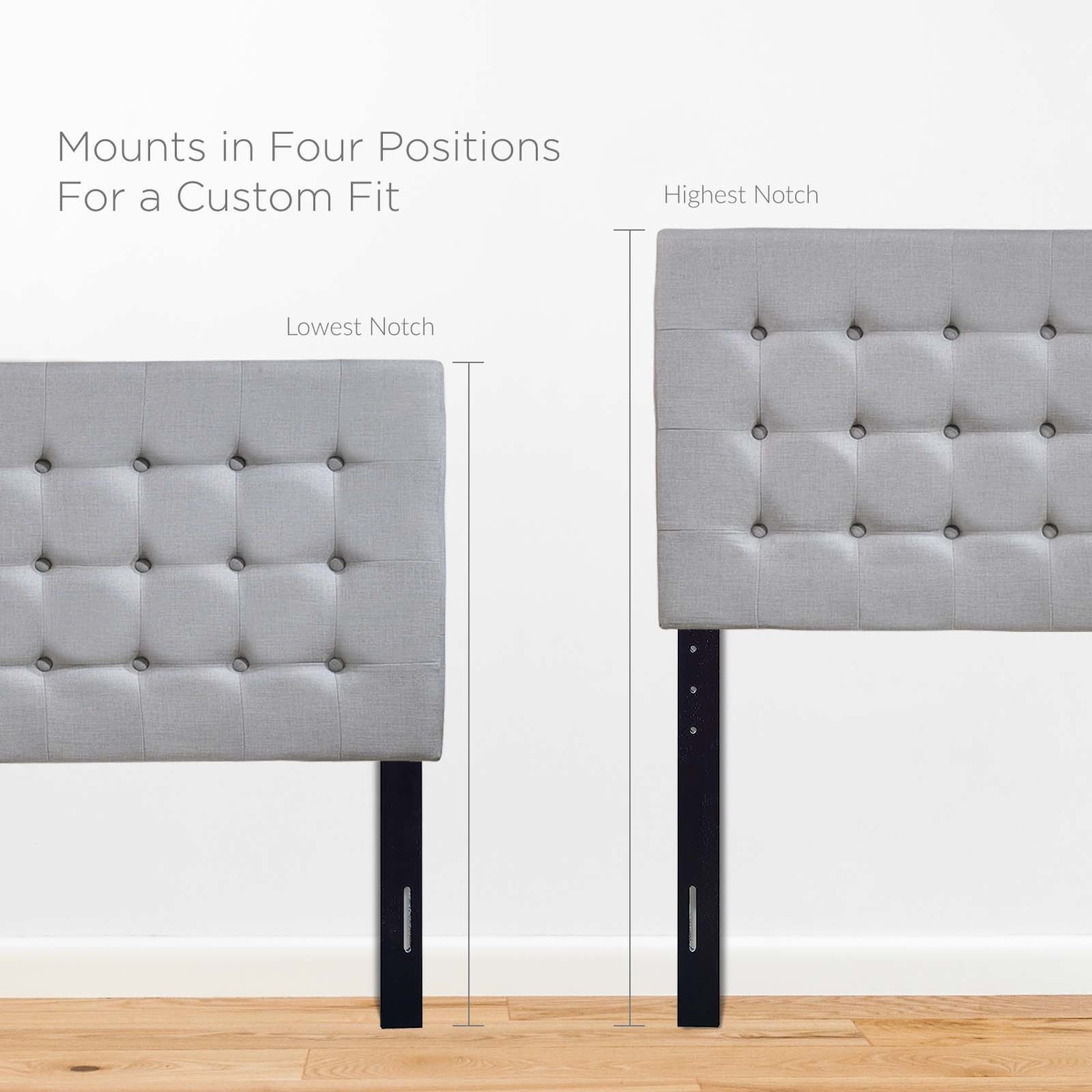 foot boards Modway Furniture Headboards Sky Gray