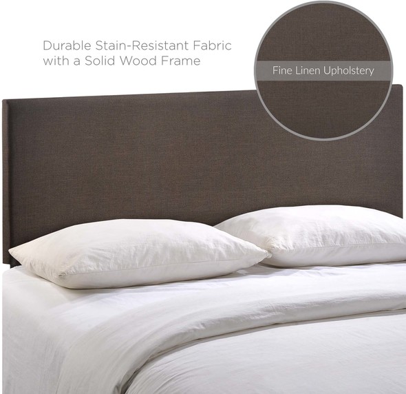 beige upholstered bed Modway Furniture Headboards Dark Brown