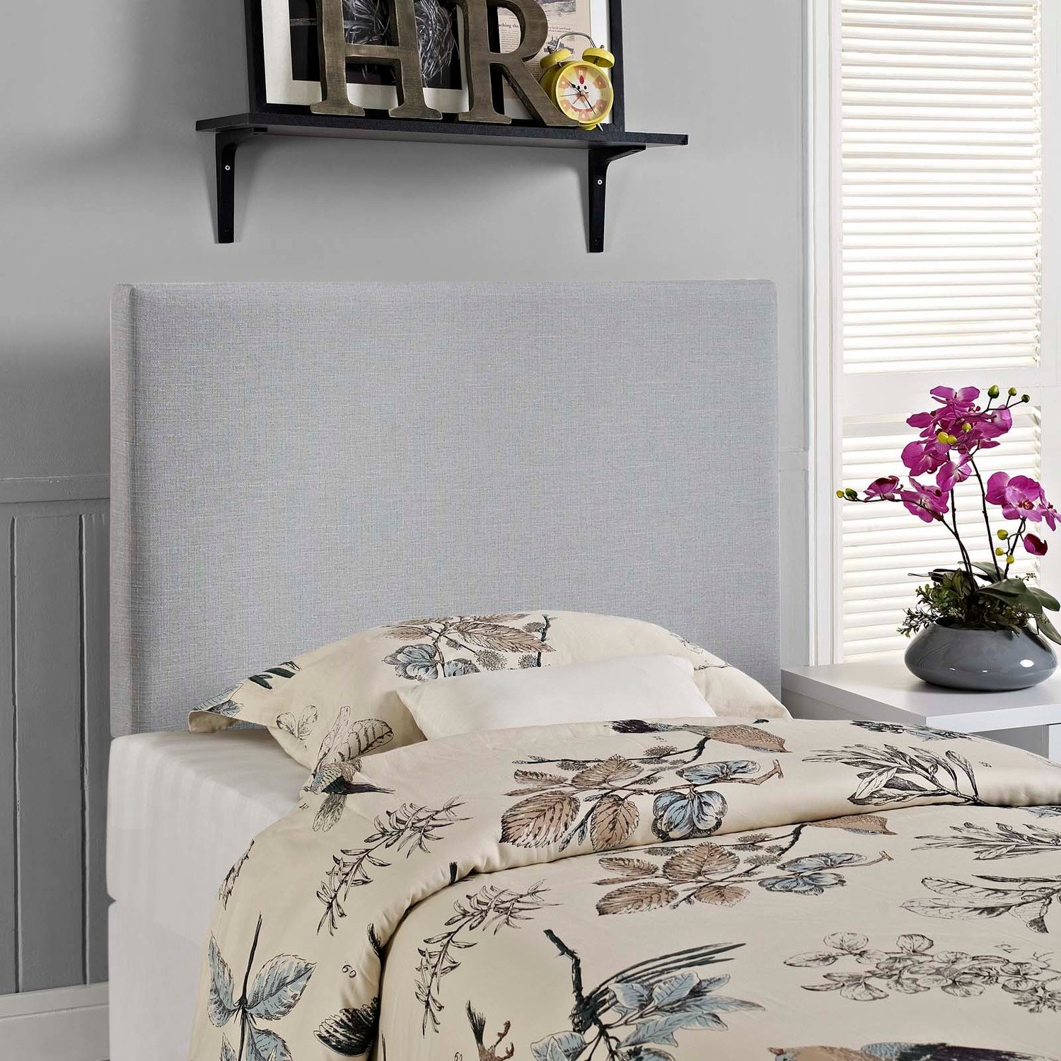 white upholstered bed Modway Furniture Headboards Sky Gray
