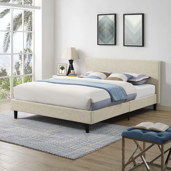 low profile twin bed frame Modway Furniture Beds Beige
