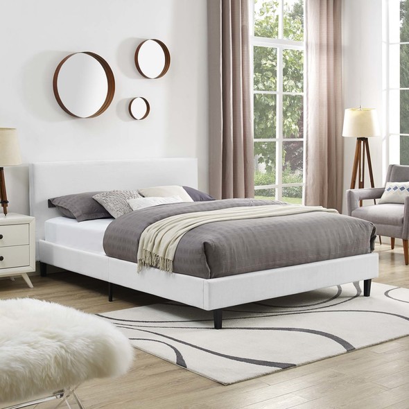 white king bed frame with storage Modway Furniture Beds White