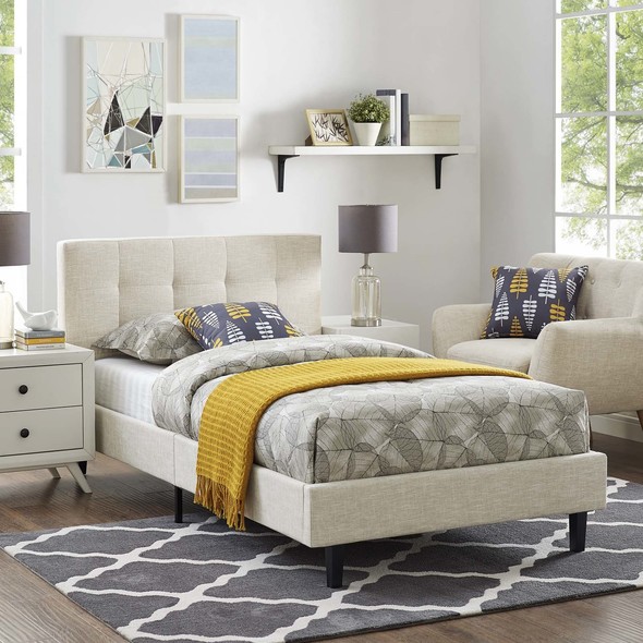 king bed and headboard Modway Furniture Beds Beige