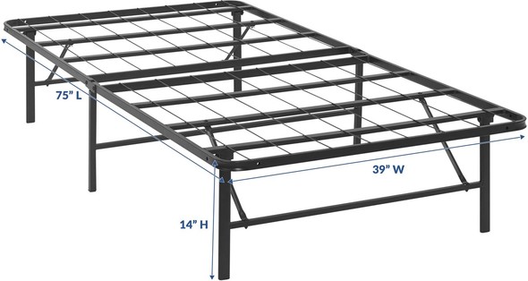 twin bed frame with box spring Modway Furniture Beds Brown