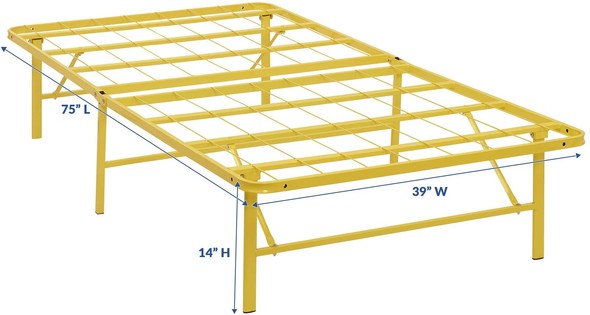 king platform bed with upholstered headboard Modway Furniture Beds Yellow