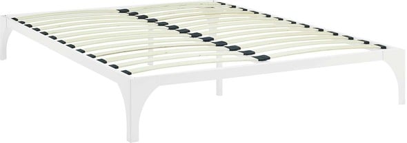 cream fabric bed Modway Furniture Beds White