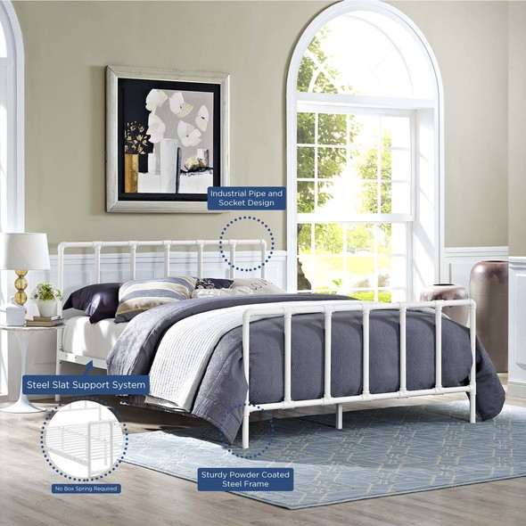 upholstered bedframes Modway Furniture Beds White