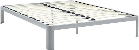 white wood bed frame double Modway Furniture Beds Beds Gray