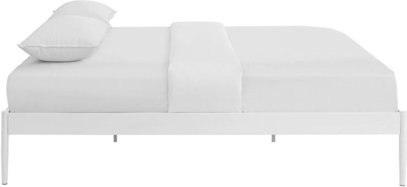 walnut bed base Modway Furniture Beds White