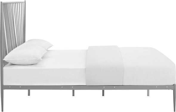 queen floor bed frame Modway Furniture Beds Gray