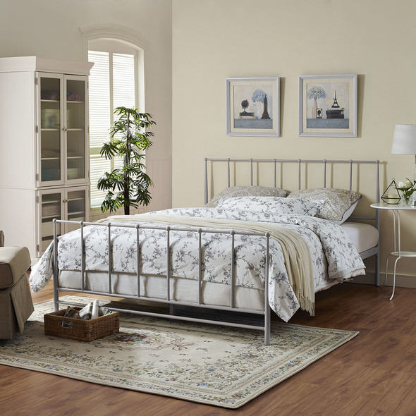 twin bed and mattress set Modway Furniture Beds Gray