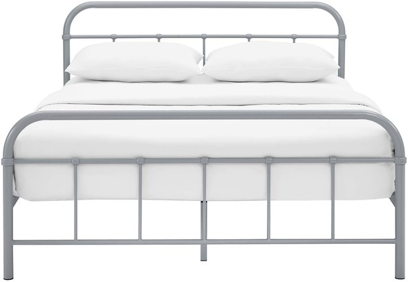 low platform bed frame king Modway Furniture Beds Gray