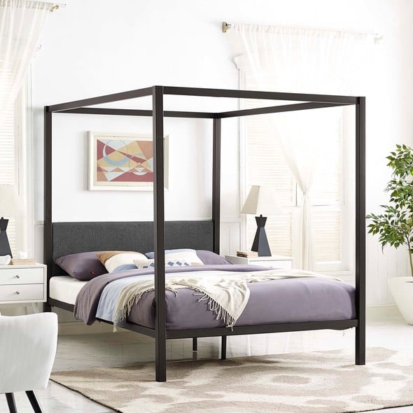 king size metal platform bed Modway Furniture Beds Beds Brown Gray