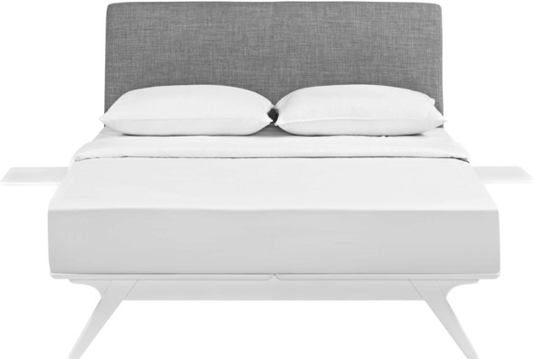 king bed frame and headboard with storage Modway Furniture Bedroom Sets White Gray