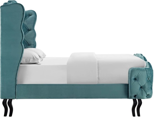 king bed frame that fits adjustable base Modway Furniture Beds Sea Blue