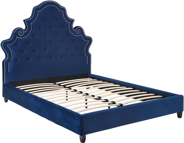 queen size bed frame and headboard Modway Furniture Beds Navy