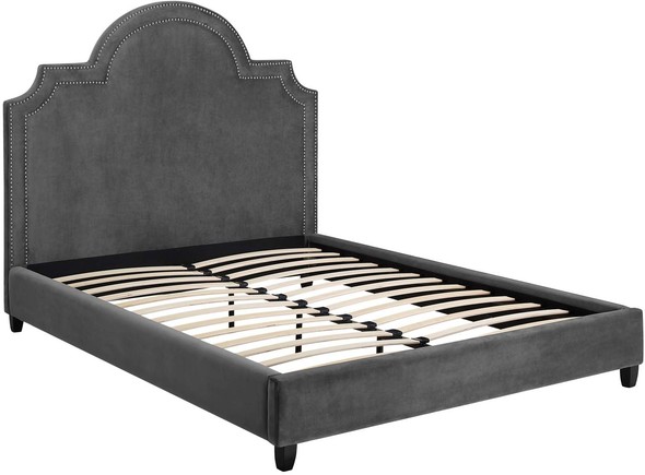 upholstered platform bed frame king Modway Furniture Beds Gray