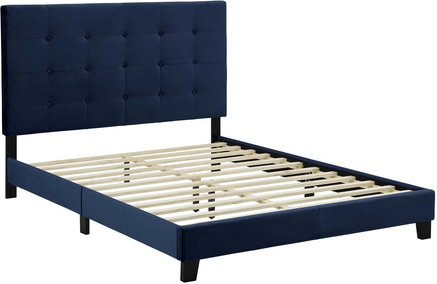 upholstered platform bed king Modway Furniture Beds Beds Midnight Blue