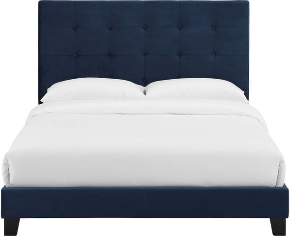 upholstered platform bed king Modway Furniture Beds Beds Midnight Blue
