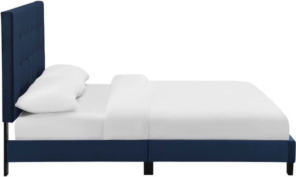 queen bed white frame Modway Furniture Beds Midnight Blue