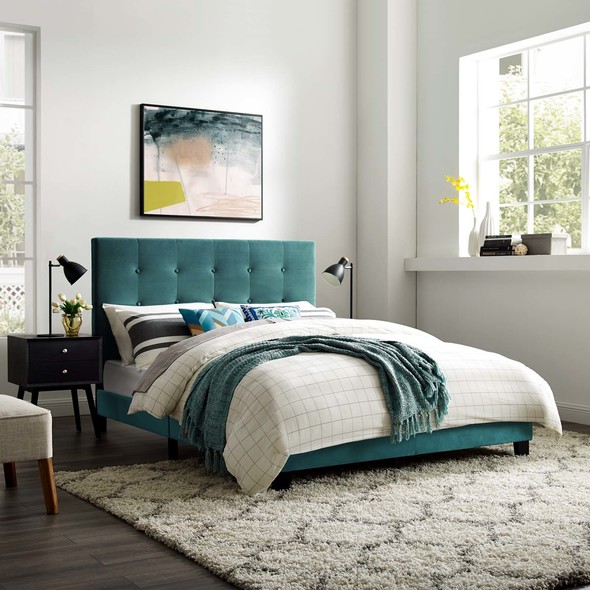 white queen size bed frame Modway Furniture Beds Sea Blue