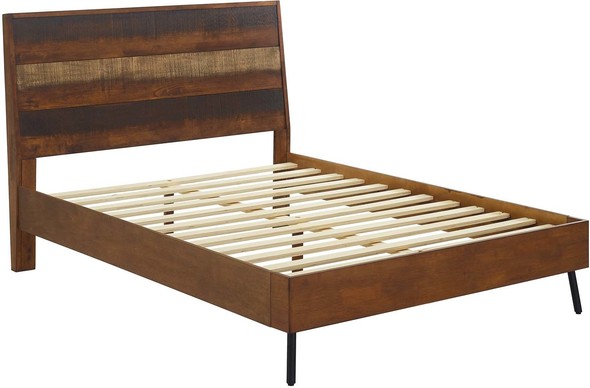 metal frame king bed frame with headboard Modway Furniture Beds Walnut