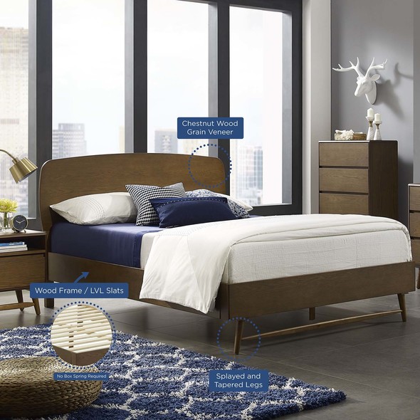 high twin bed frame Modway Furniture Beds Chestnut
