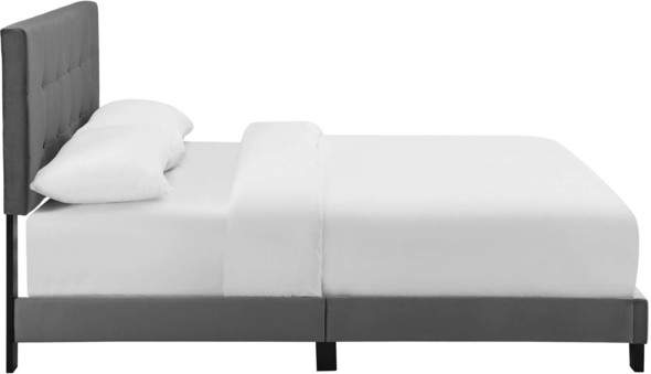 king bed frame walnut Modway Furniture Beds Beds Gray