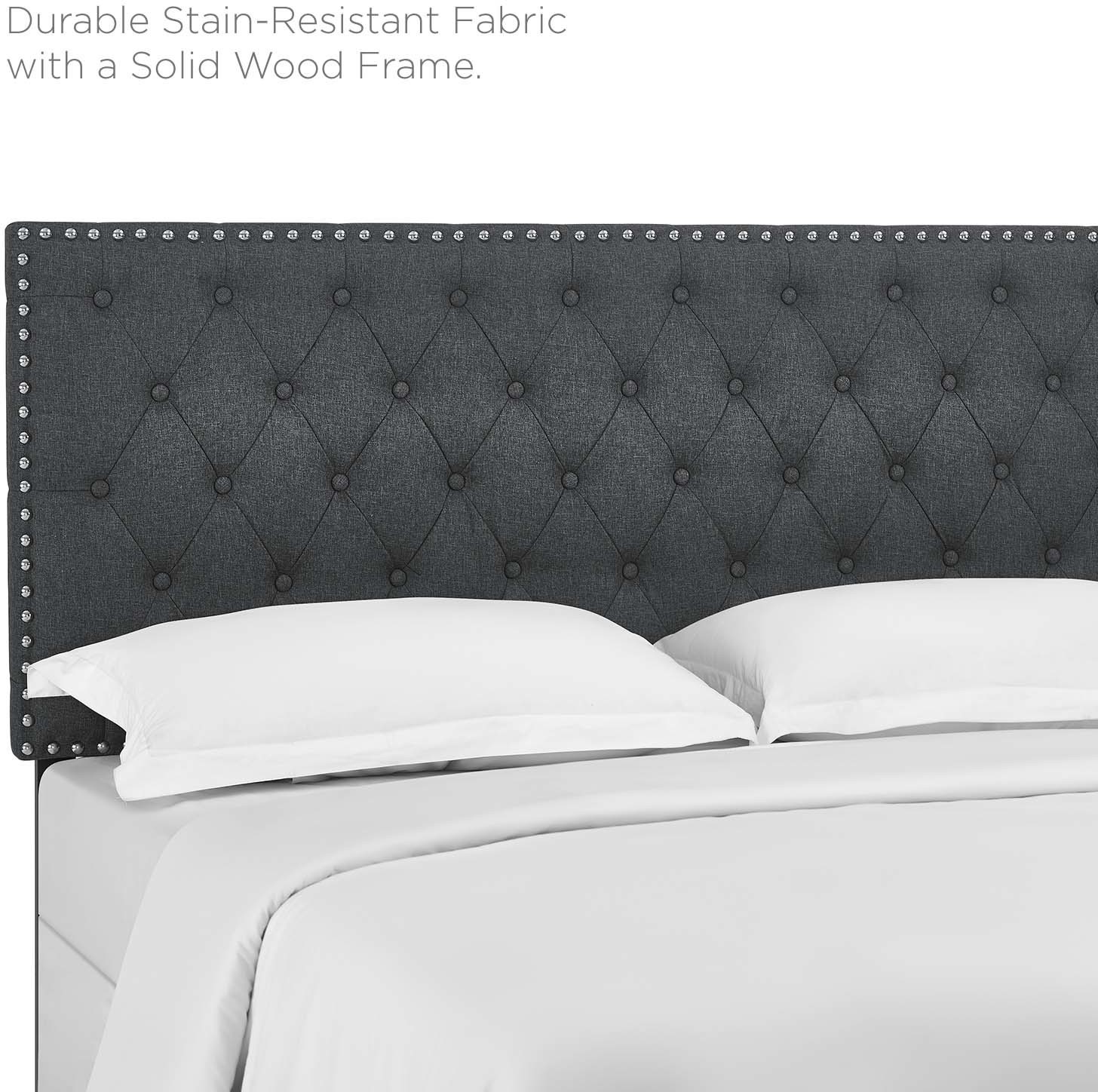 full size tufted headboard and frame Modway Furniture Headboards Gray