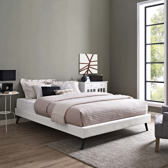 white and black bed frame Modway Furniture Beds Beds White