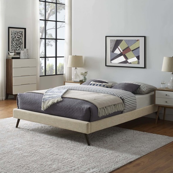 king platform bed with storage and headboard Modway Furniture Beds Beige