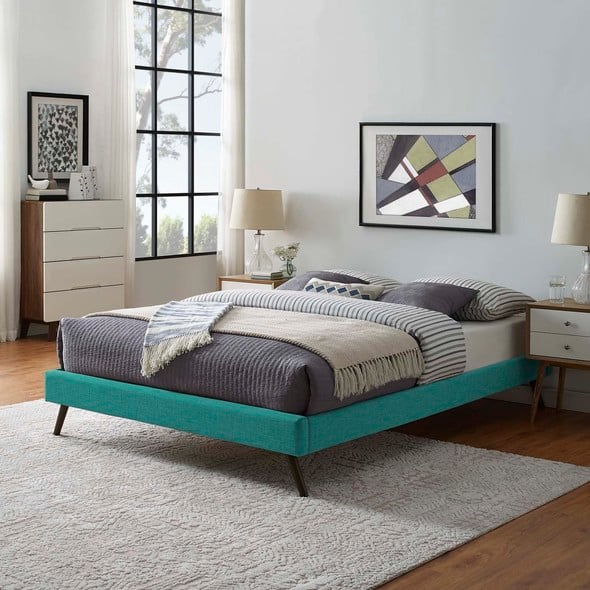 queen white upholstered bed Modway Furniture Beds Teal