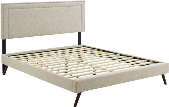 modern queen bed frame with storage Modway Furniture Beds Beige