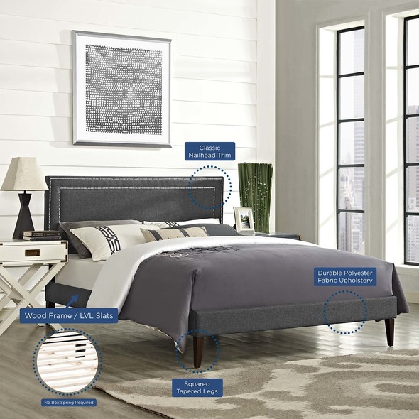 walnut twin bed Modway Furniture Beds Gray