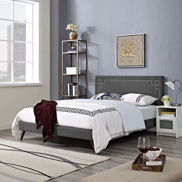 black king bed frame with storage Modway Furniture Beds Gray
