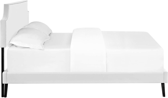 tufted headboard and frame Modway Furniture Beds White