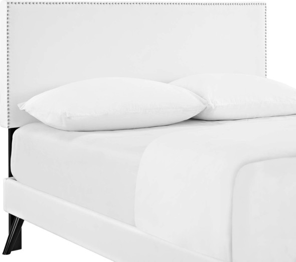 upholstered platform bed queen Modway Furniture Beds White